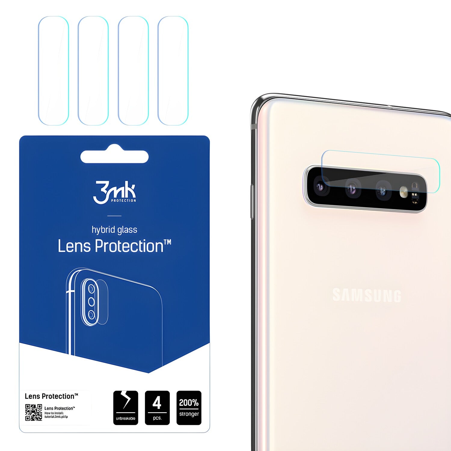 4x Staklo za kameru 3mk za Samsung Galaxy S10 Plus - Prozirna KP20882