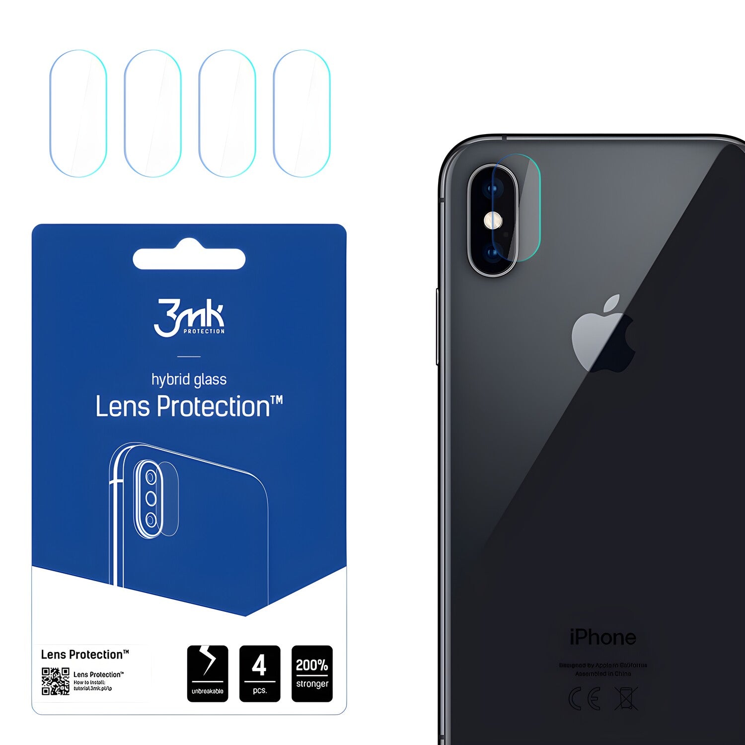 4x Staklo za kameru 3mk za Apple iPhone XS - Prozirna KP20881