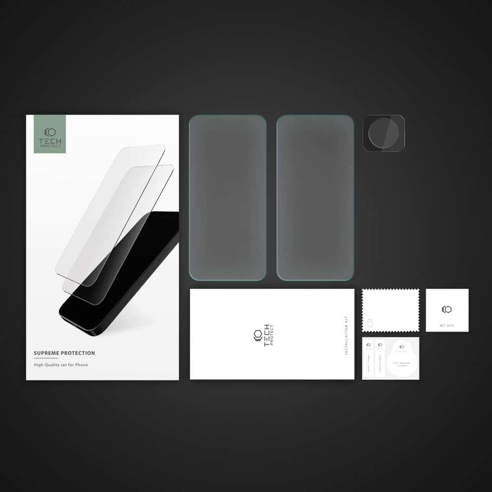 TECH-PROTECT SUPREME SET KALJENO STEKLO+STEKLO ZA KAMERO ZA XIAOMI 12T PRO CLEAR