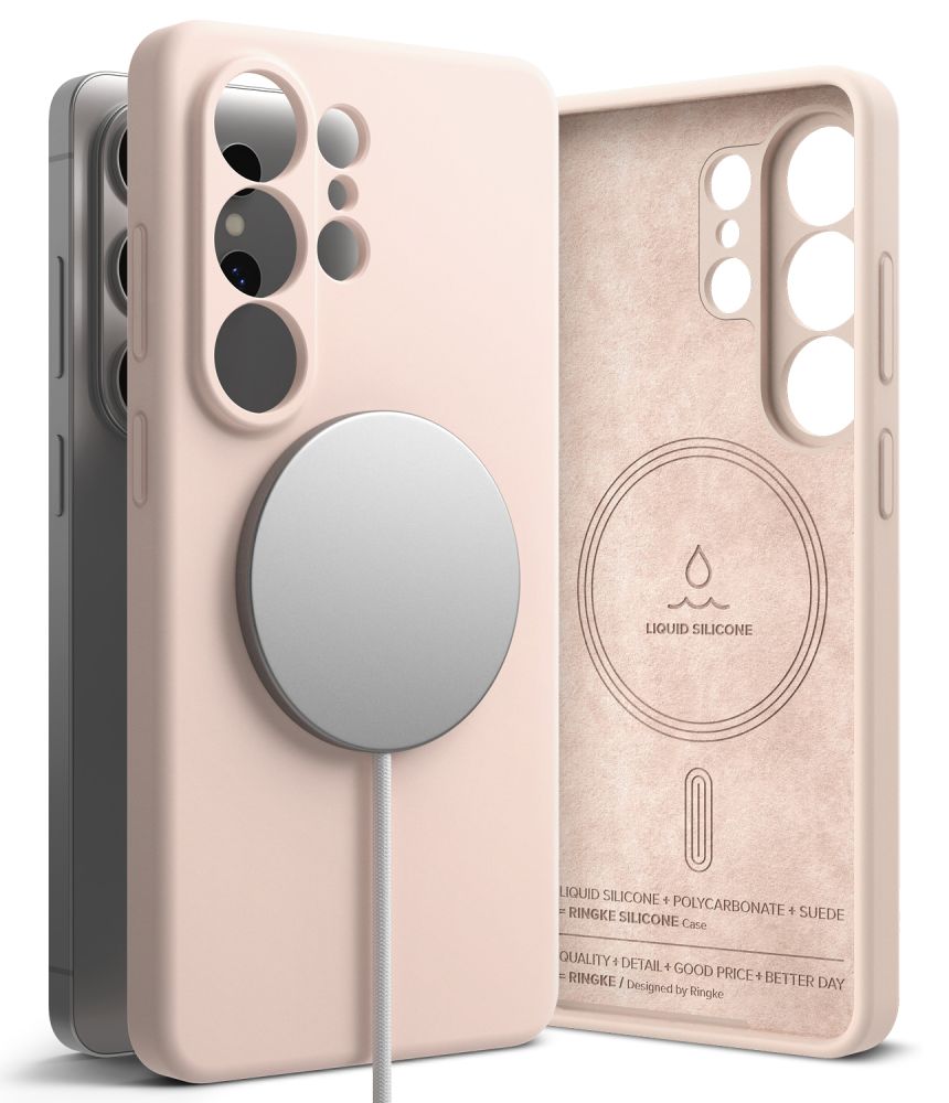 Ringke Silicone Magnetic MagSafe maska za Samsung Galaxy S26 Ultra – pink sand