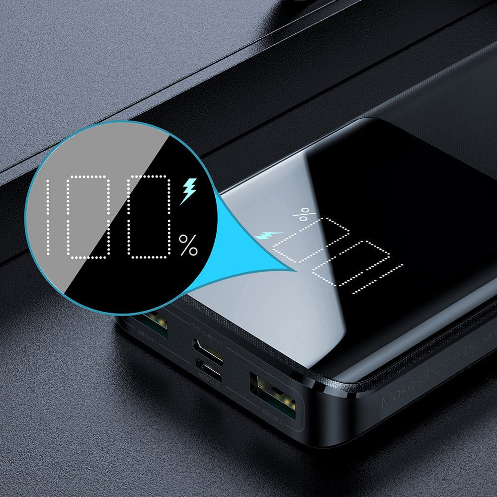 JoyRoom - Power Bank (JR-T013) - 2x USB- Type-C- Micro-USB - z velikim digitalnim zaslonom - 15W - 10000mAh - črna