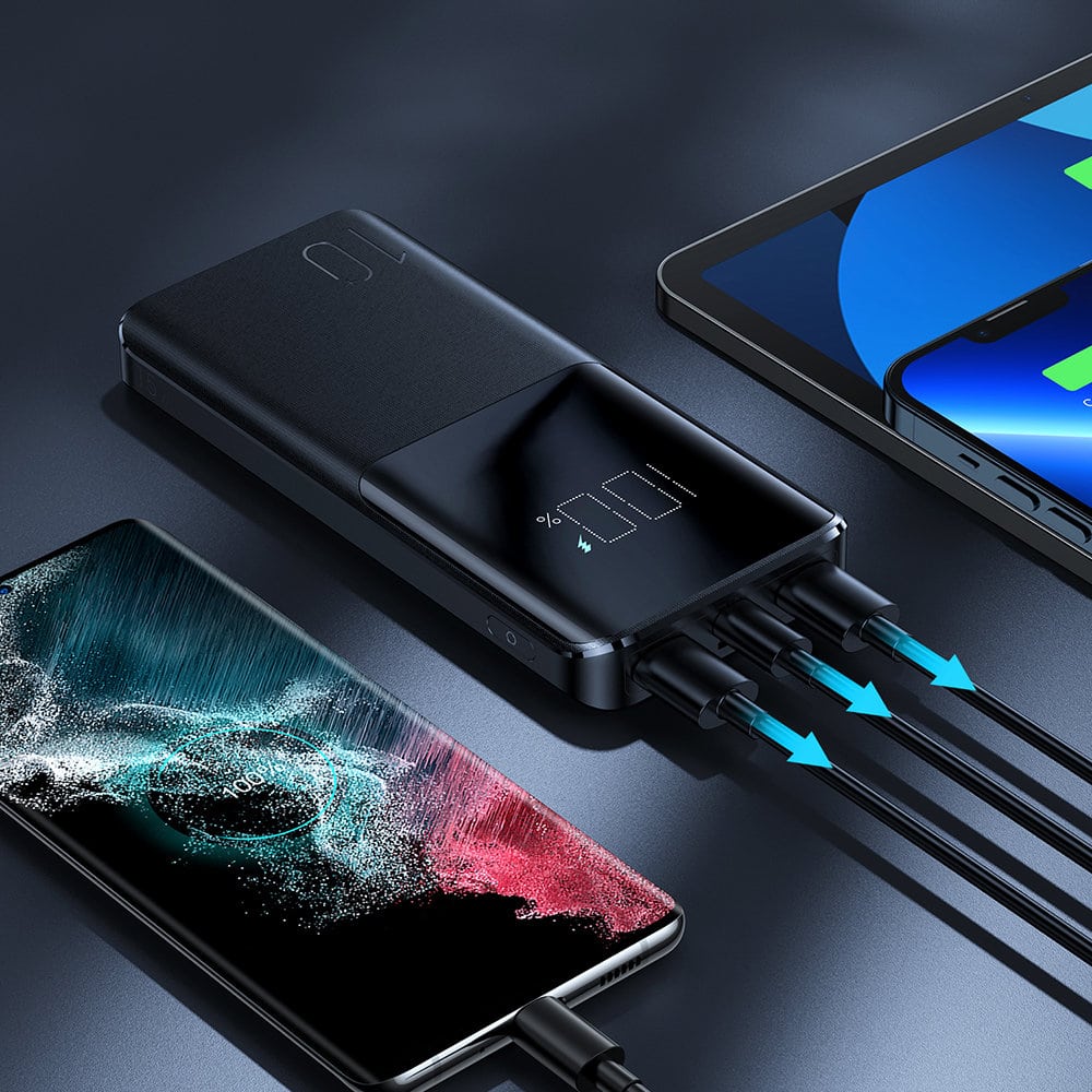 JoyRoom - Power Bank (JR-T013) - 2x USB- Type-C- Micro-USB - z velikim digitalnim zaslonom - 15W - 10000mAh - črna