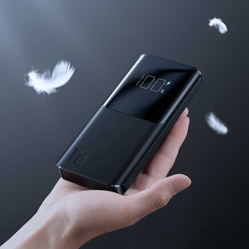 JoyRoom - Power Bank (JR-T013) - 2x USB- Type-C- Micro-USB - z velikim digitalnim zaslonom - 15W - 10000mAh - črna