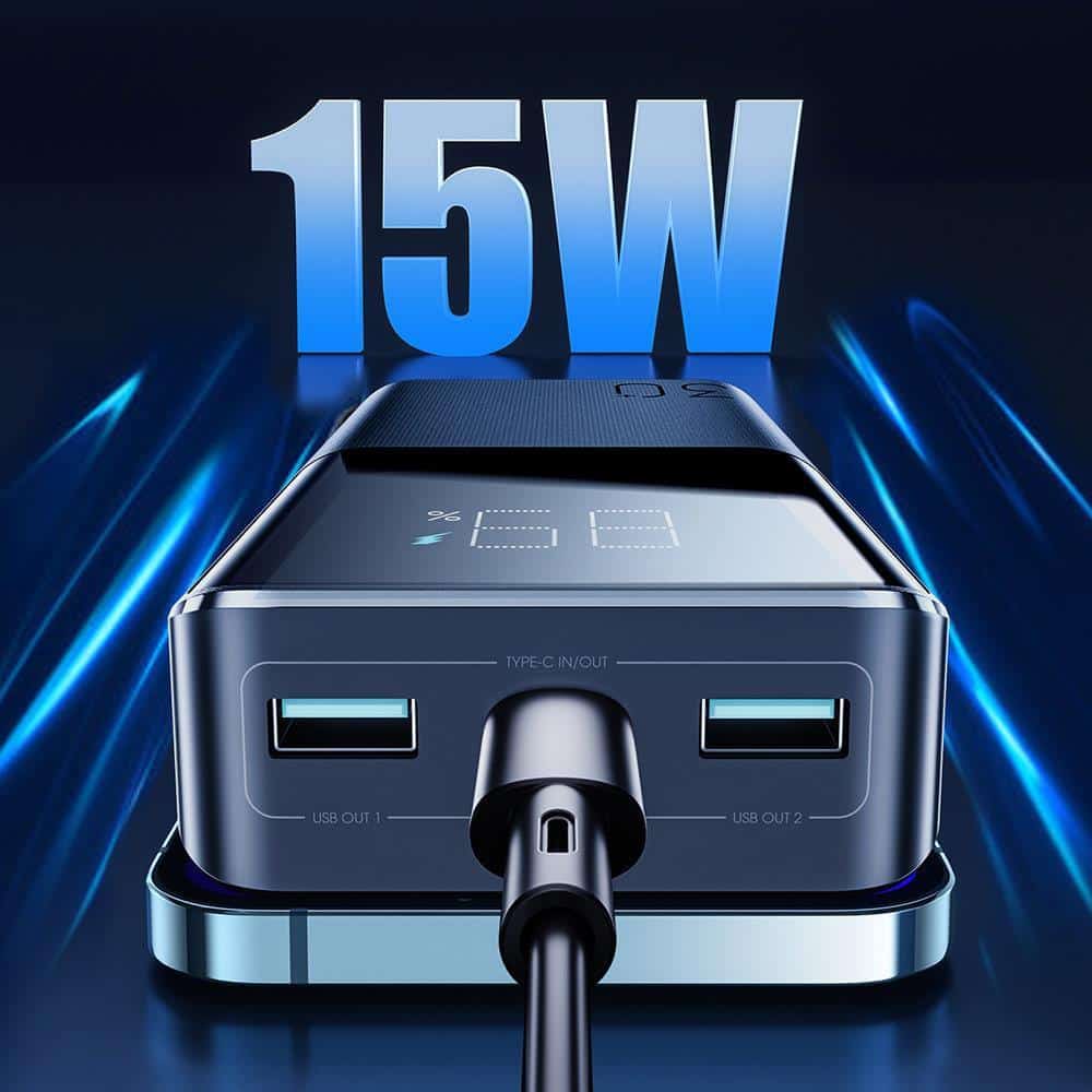 Joyroom powerbank 30.000 mAh 15W črn (JR-T015)