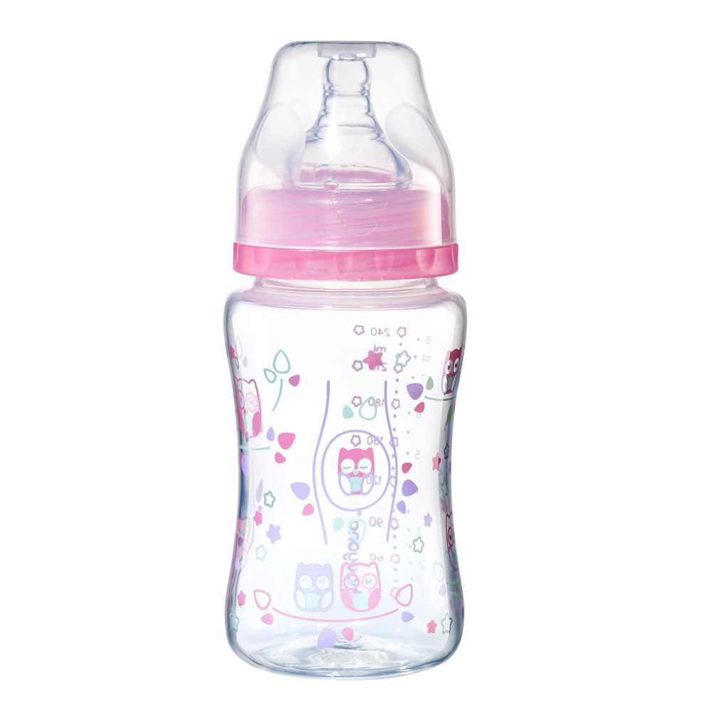 BabyOno Bočica antikolik 240 ml, roza
