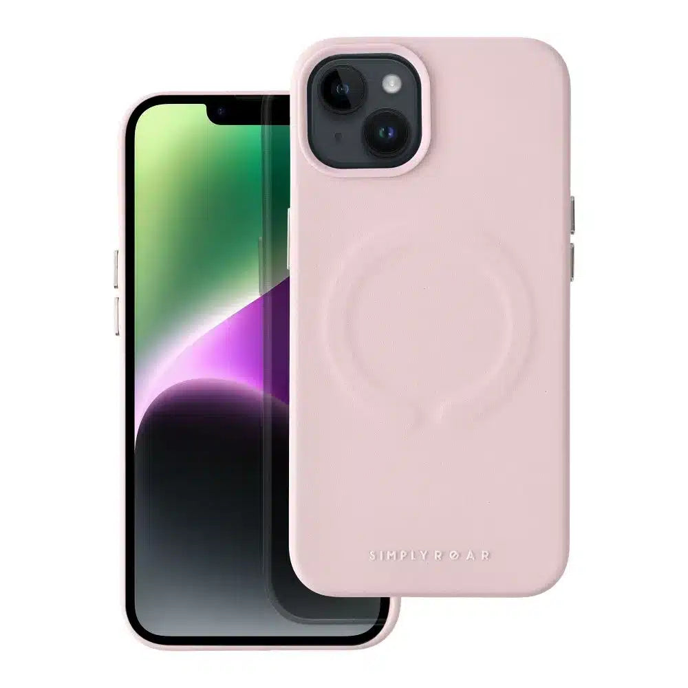 Roar usnjen etui Mag Case, združljiv z MagSafe – za iPhone 12 Pro roza
