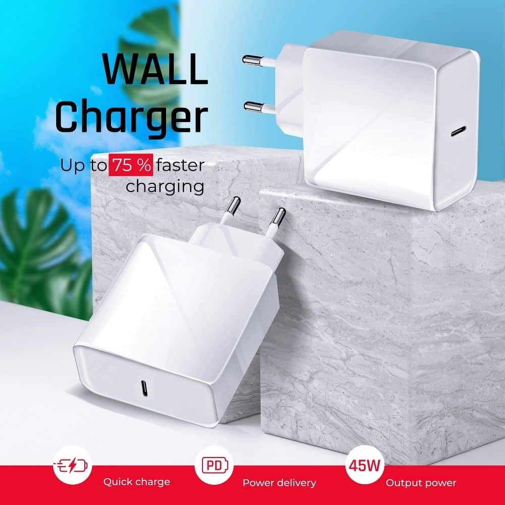 Potovalni polnilec Forcell Type-C – 3A 45W s funkcijo PD in Quick Charge 4.0