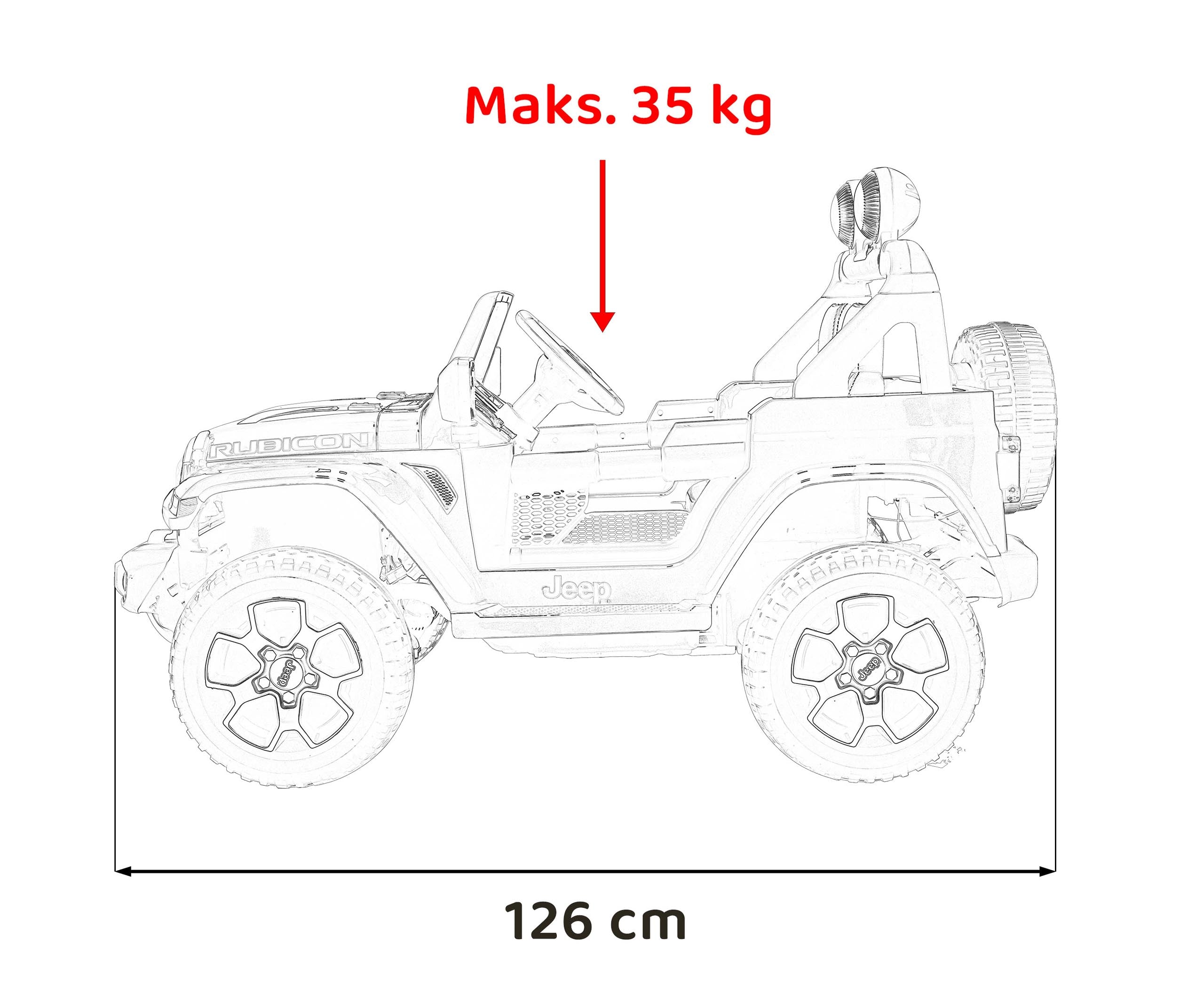 Licencirani auto na akumulator Jeep Wrangler Rubicon 4x4 - narančasti