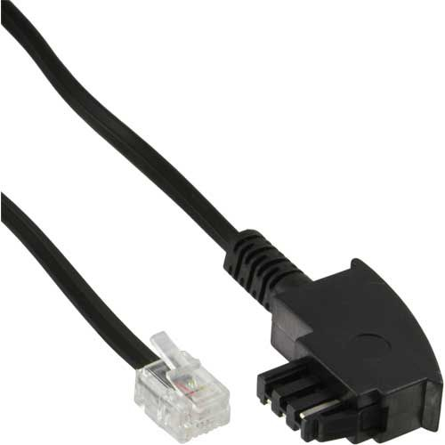 InLine 18907 telefonski kabel 10 m Crno