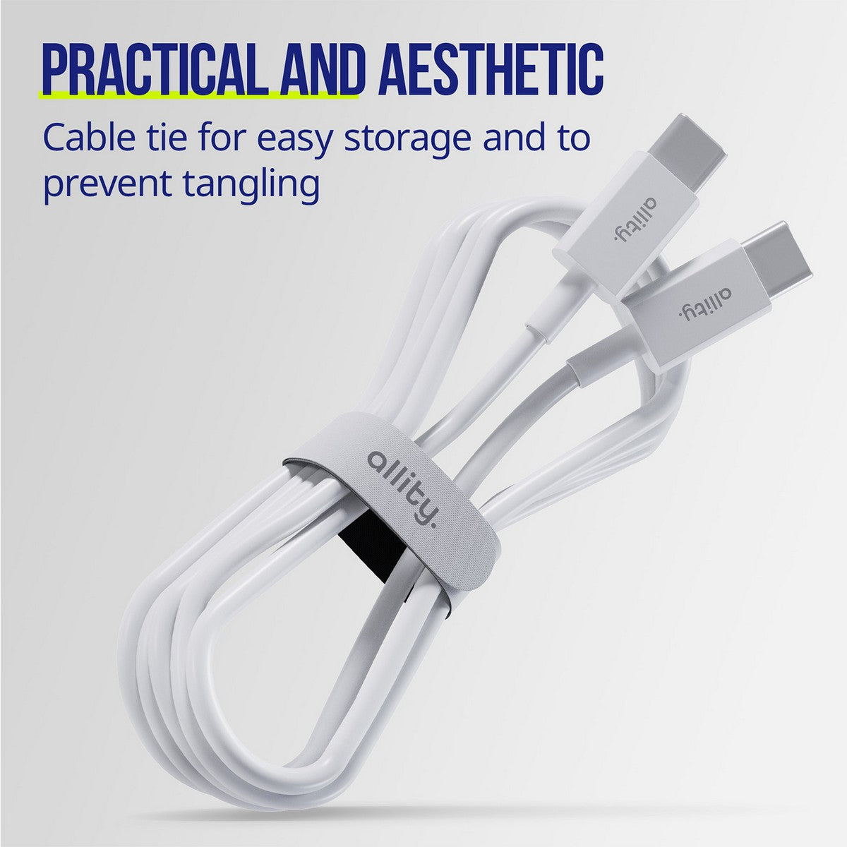 ALLITY kabel AUC-03 USB-C -USB-C 2,0 m 60W BIJELI