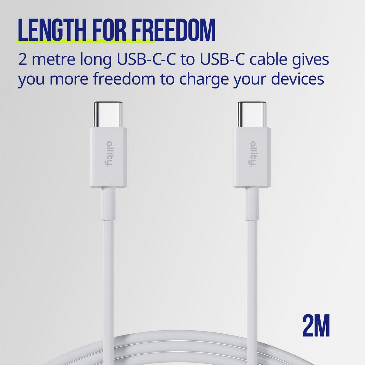 ALLITY kabel AUC-03 USB-C -USB-C 2,0 m 60W BIJELI