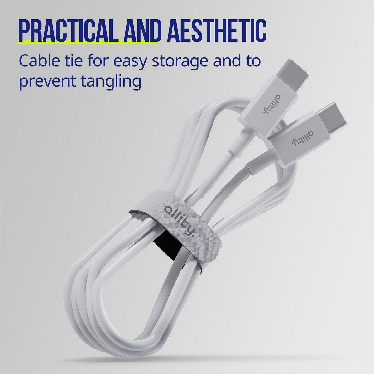 ALLITY kabel AUC-03 USB-C -USB-C 2,0 m 100W BIJELI