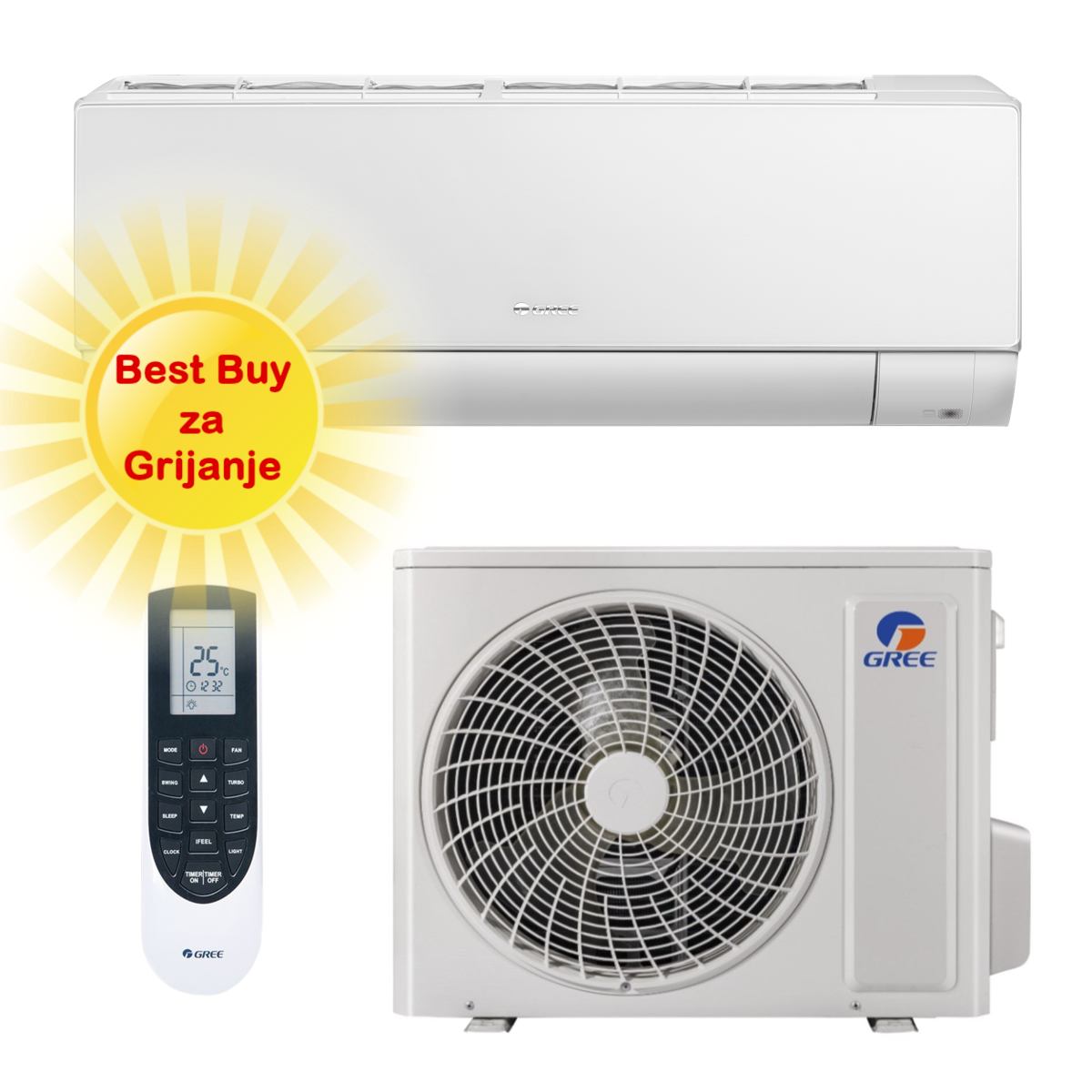 GREE KLIMA UREĐAJ 2,7kW GWH12APAXE- S-Cool, za prostor do 35m2, A+++ energetska klasa, Wi-Fi, R32