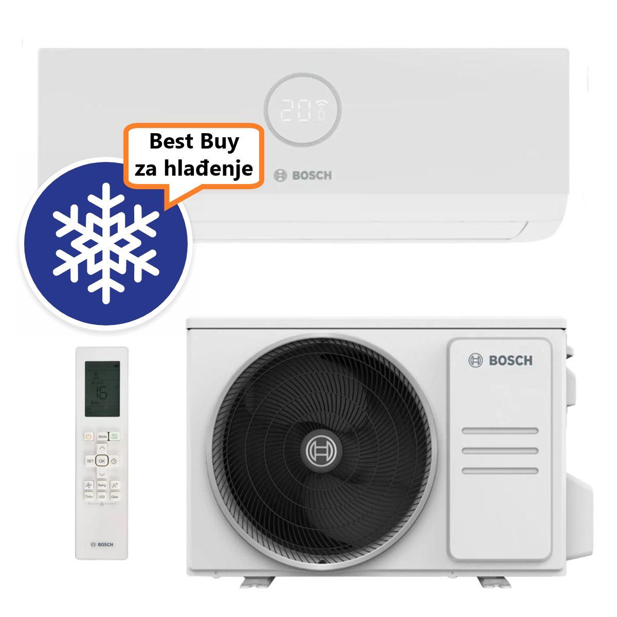 BOSCH KLIMA UREĐAJ 5,3kW CL3000i-Set 53 WE, za prostor do 50m2, A++ energetska klasa, R32