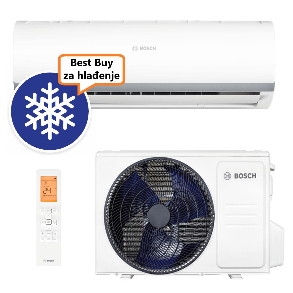 BOSCH KLIMA UREĐAJ 5,3kW CL2000-Set 53 WE, za prostor do ,50m2, A++ energetska klasa, R32