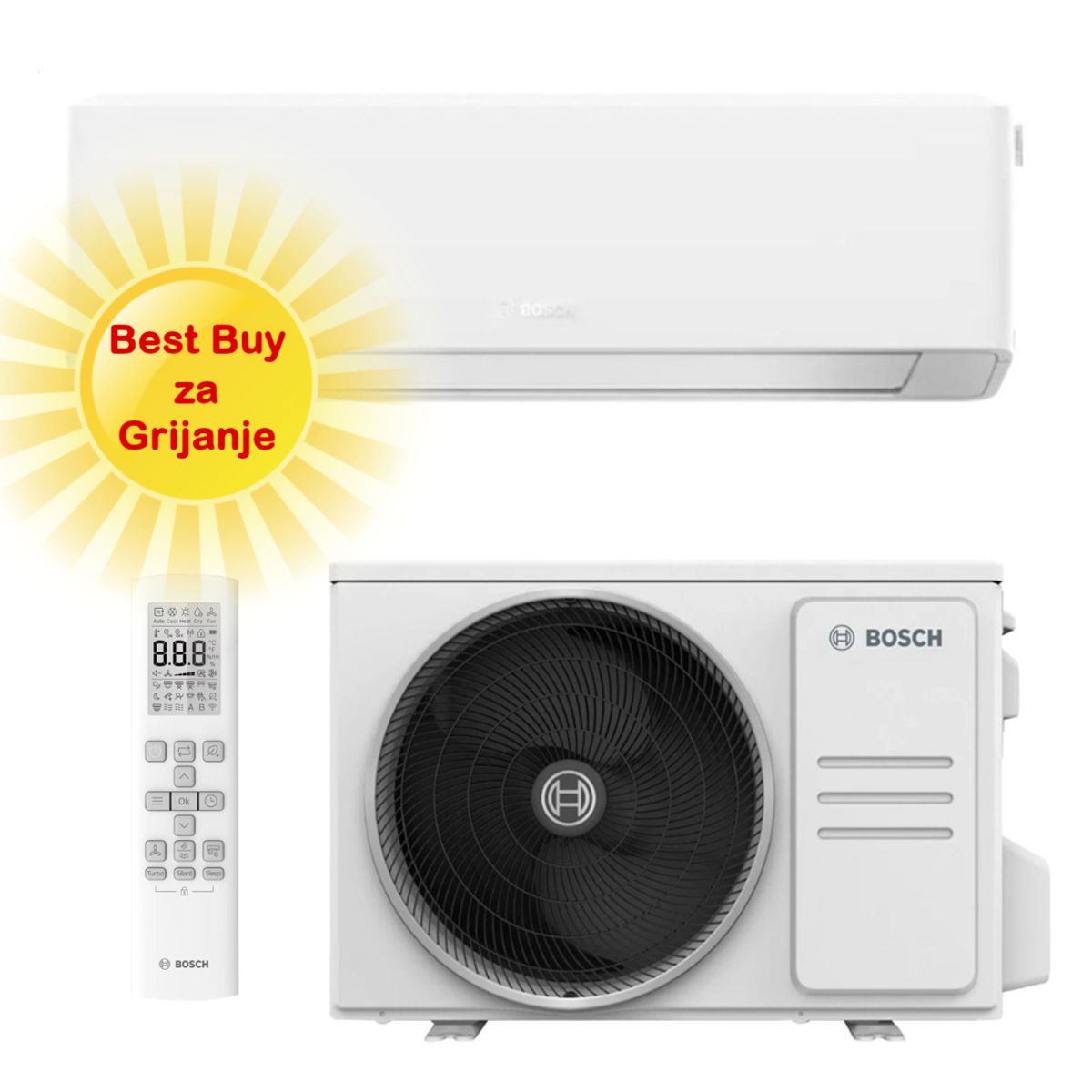 BOSCH KLIMA UREĐAJ 2,0 kW CL7000-Set 20 WE, za prostor do 20m2, A+++ energetska klasa, R32