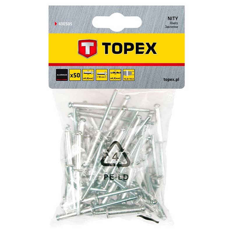 Zakovice aluminijske 4.8x18mm 50kom Topex