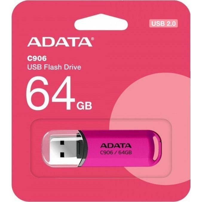 ADATA AC906-64G-RPP USB izbrisivi memorijski pogon 64 GB USB Tip-A 2.0 Ružičasto