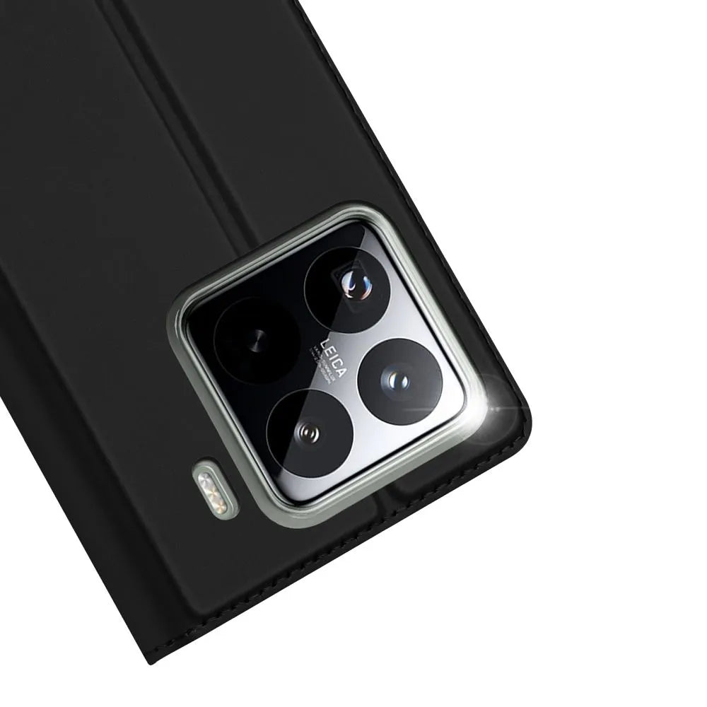 DUX DUCIS Skin Pro – gladka usnjena preklopna torbica za XIAOMI 15 PRO črna
