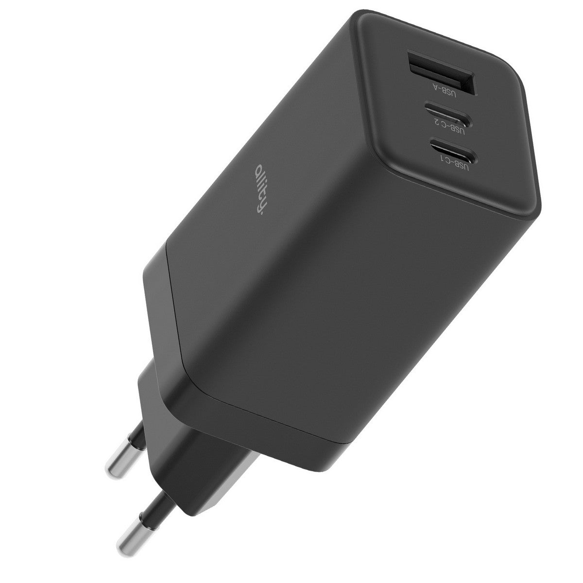 ALLITY zidni punjač GaN PD QC ATC-01-65WACC 2x USB-C 1x USB-A 65W crni