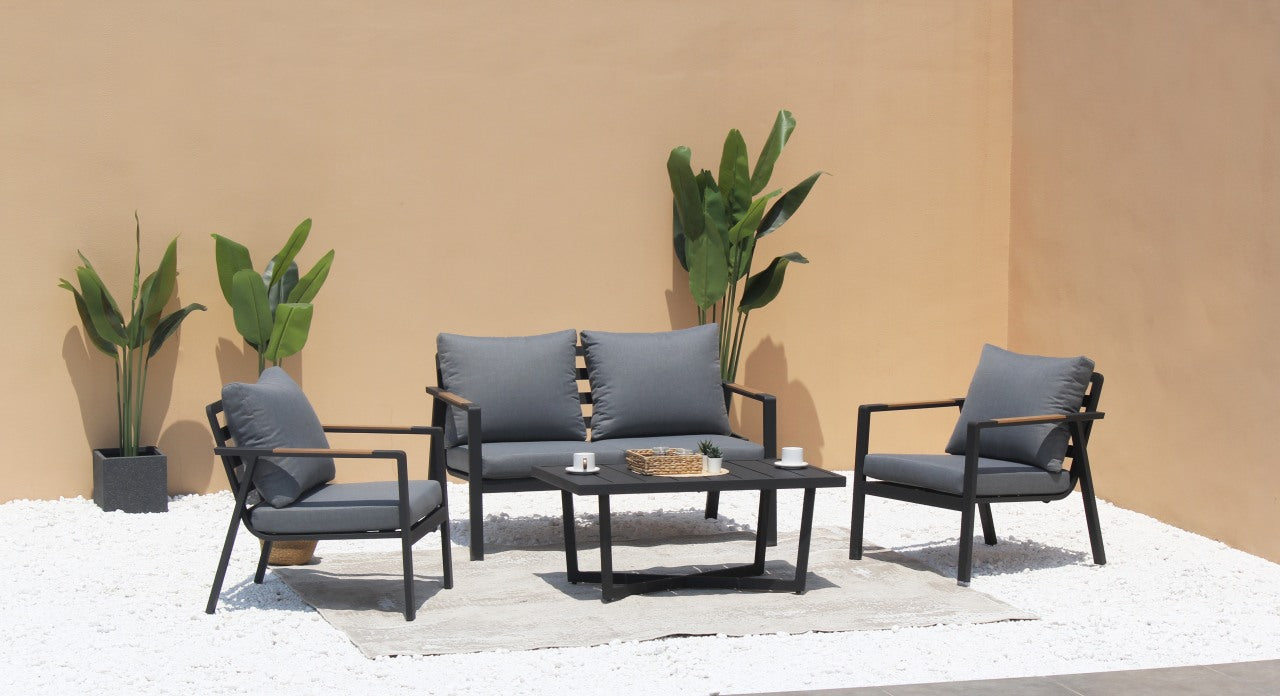 Aluminijska vrtna garnitura - sofa + 2 fotelje + stol