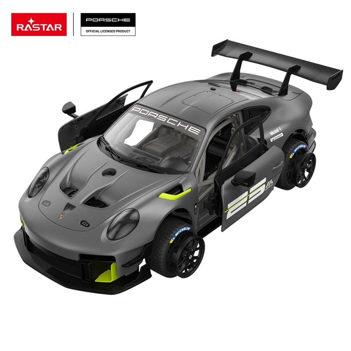 Licencirani auto na daljinsko upravljanje 1:18 Porsche 911 GT2 RS Clubsport RASTAR - sivi