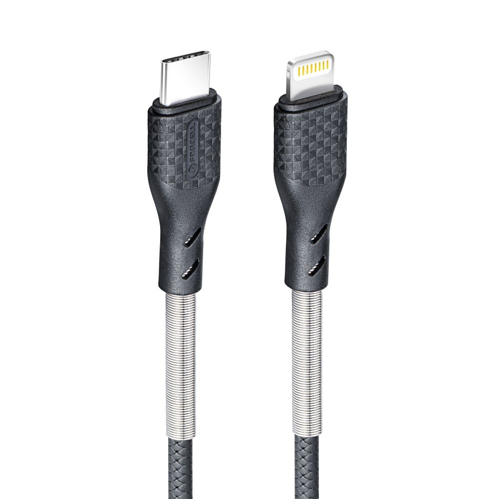 FORCELL karbonski kabel Type-C na Lightning 8-pin Power Delivery PD27W CB-01C črn 1 meter