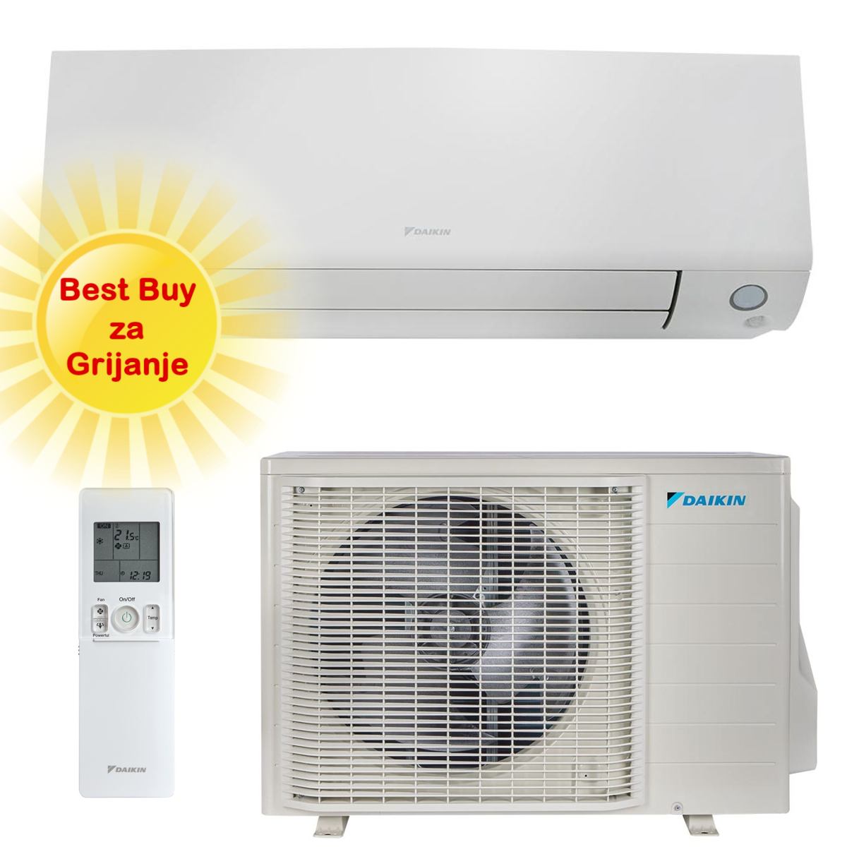 DAIKIN KLIMA UREĐAJ 3kW FTXTM30A/RXTM30A - Perfera (optimizirana za grijanje), za prostor do 30m2, A+++ energetska klasa, R-32