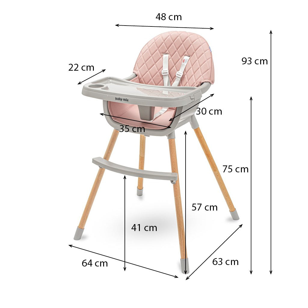 Baby Mix hranilica Freya dusty pink