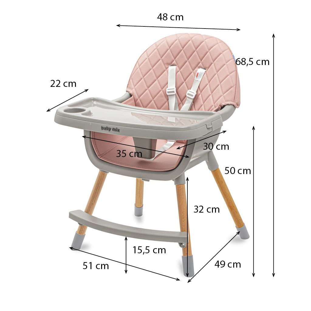 Baby Mix hranilica Freya dusty pink