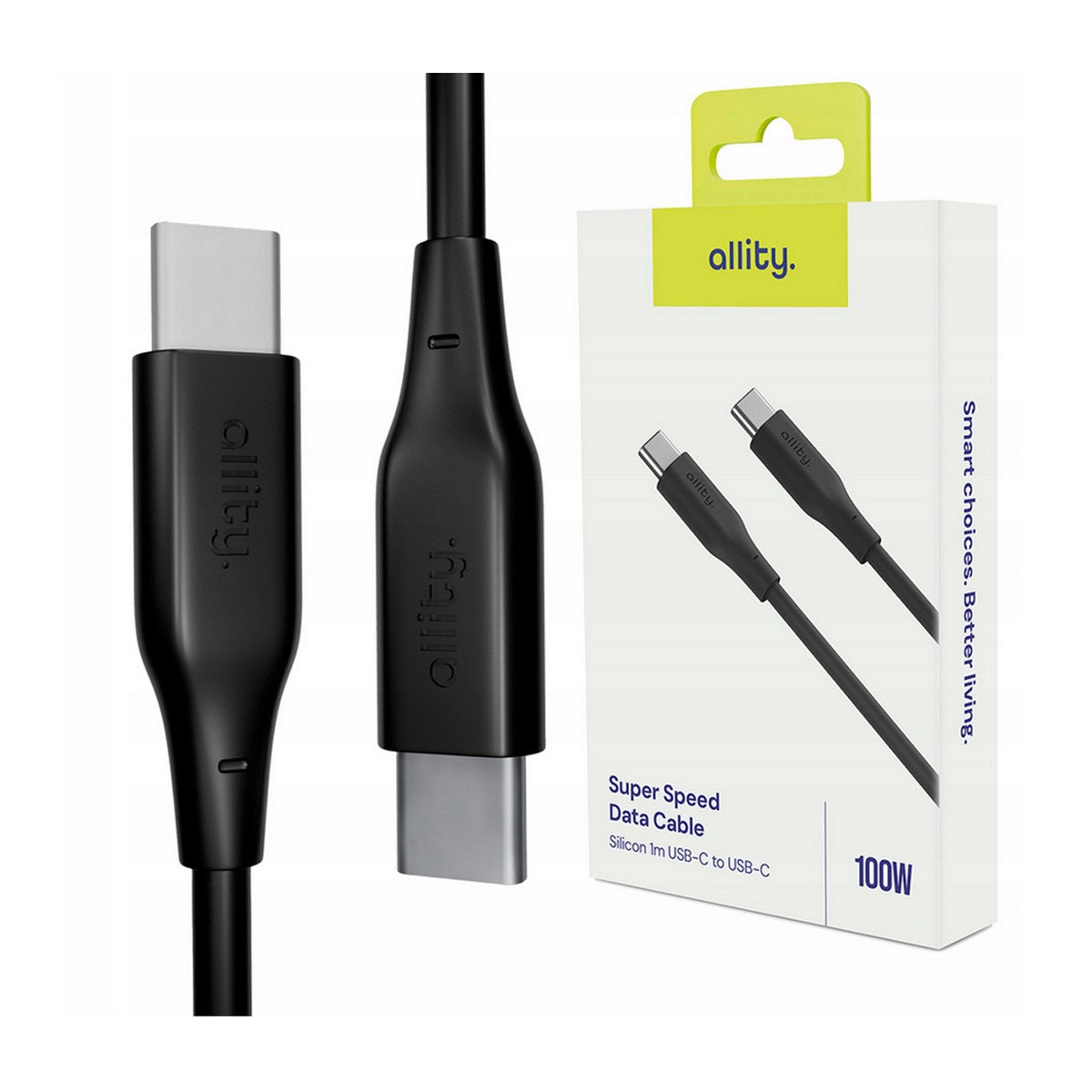 ALLITY kabel AUC-02 USB-C - USB-C 1,0 m 100W CRNI