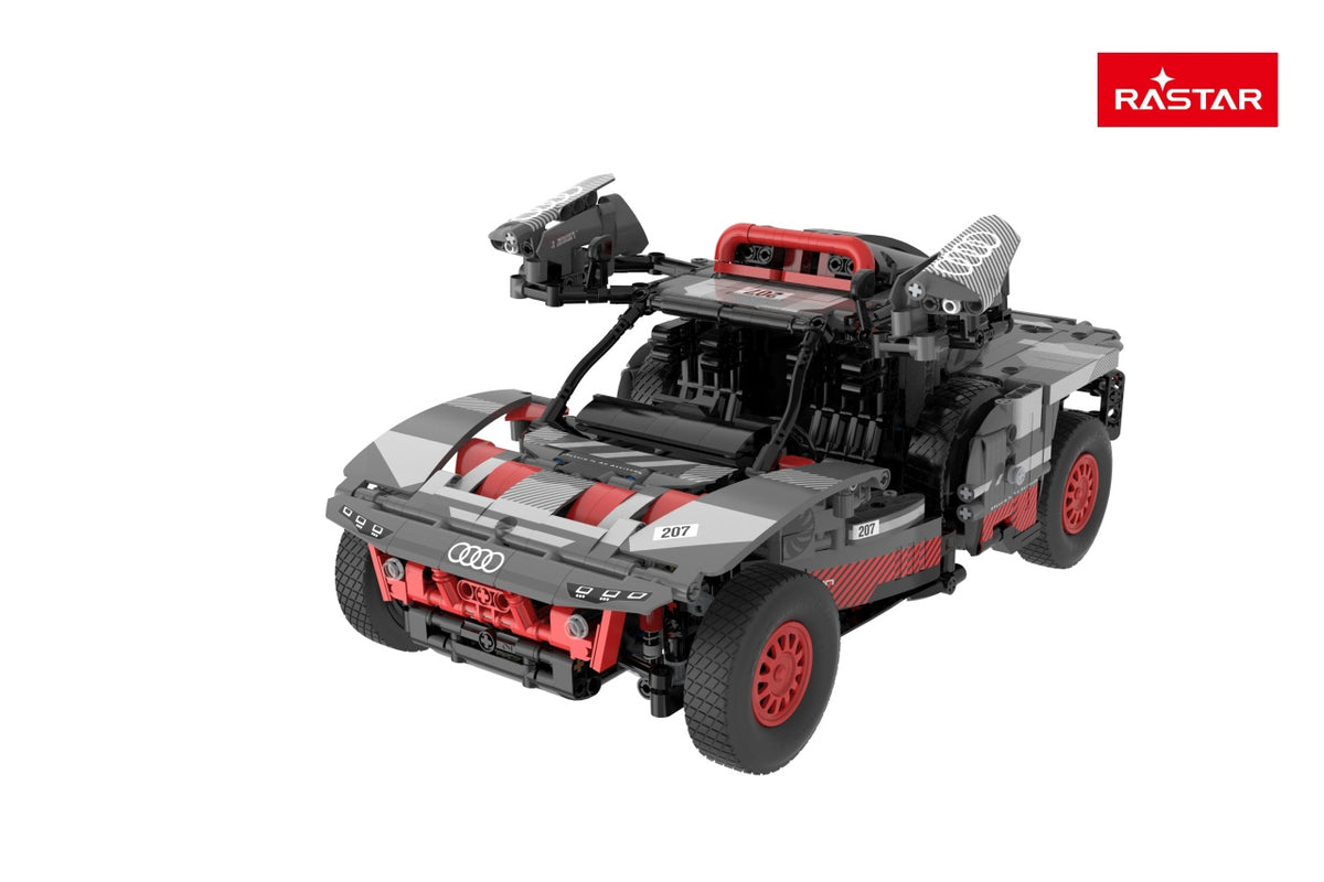 Licencirani auto na daljinsko upravljanje i sastavljanje 1:14 Audi RS Q e-tron RASTAR - 1046 elemenata - sivi