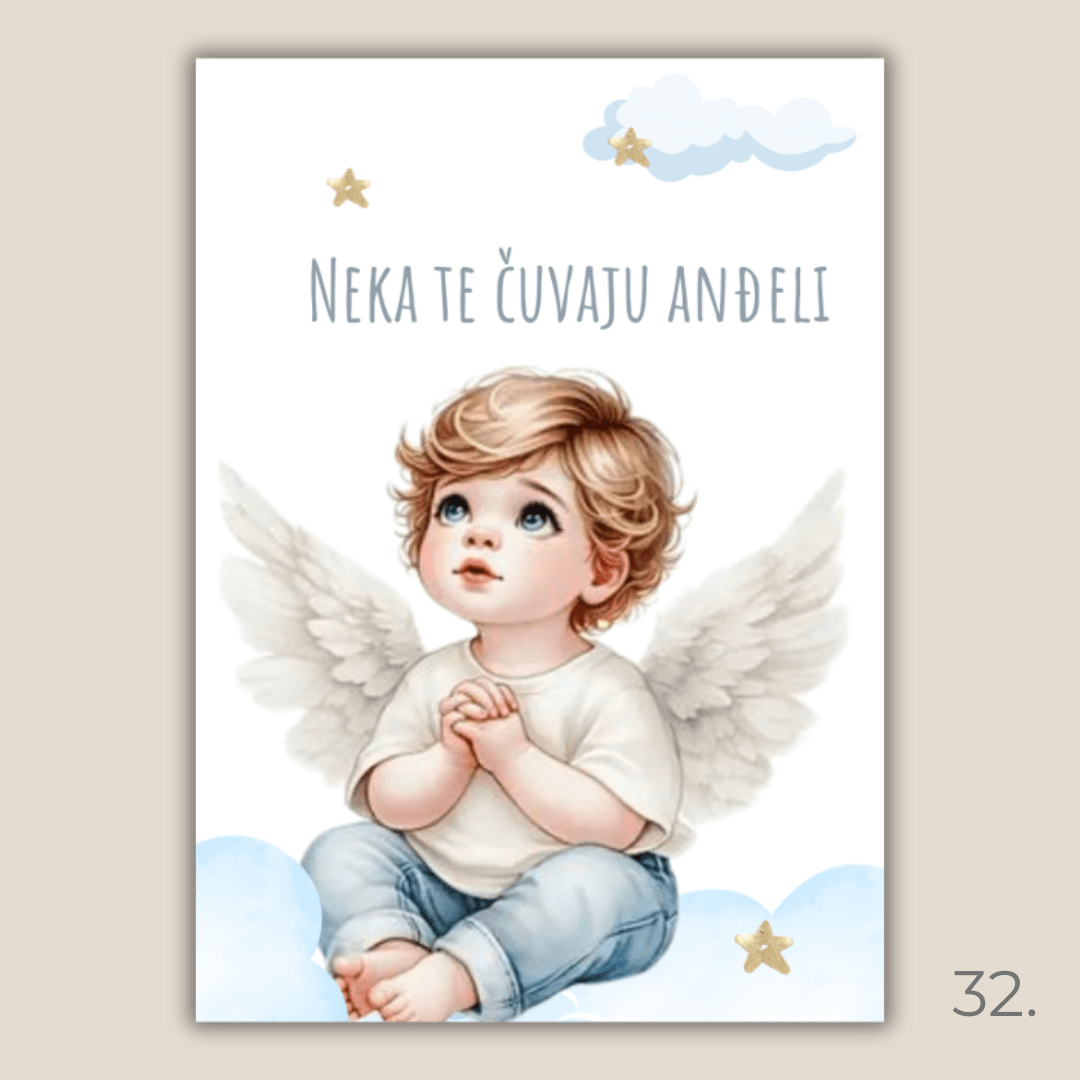 Magneti "Naj te čuvajo angeli" – nežen spomin za krst, rojstvo in posebne trenutke