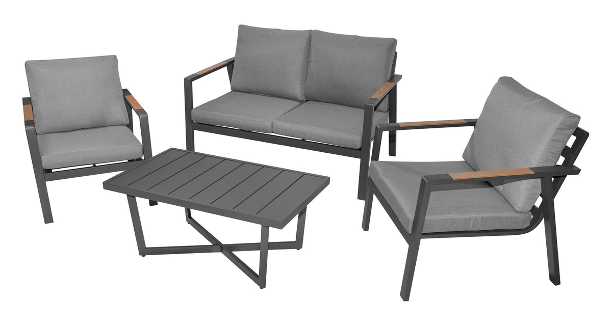 Aluminijska vrtna garnitura - sofa + 2 fotelje + stol