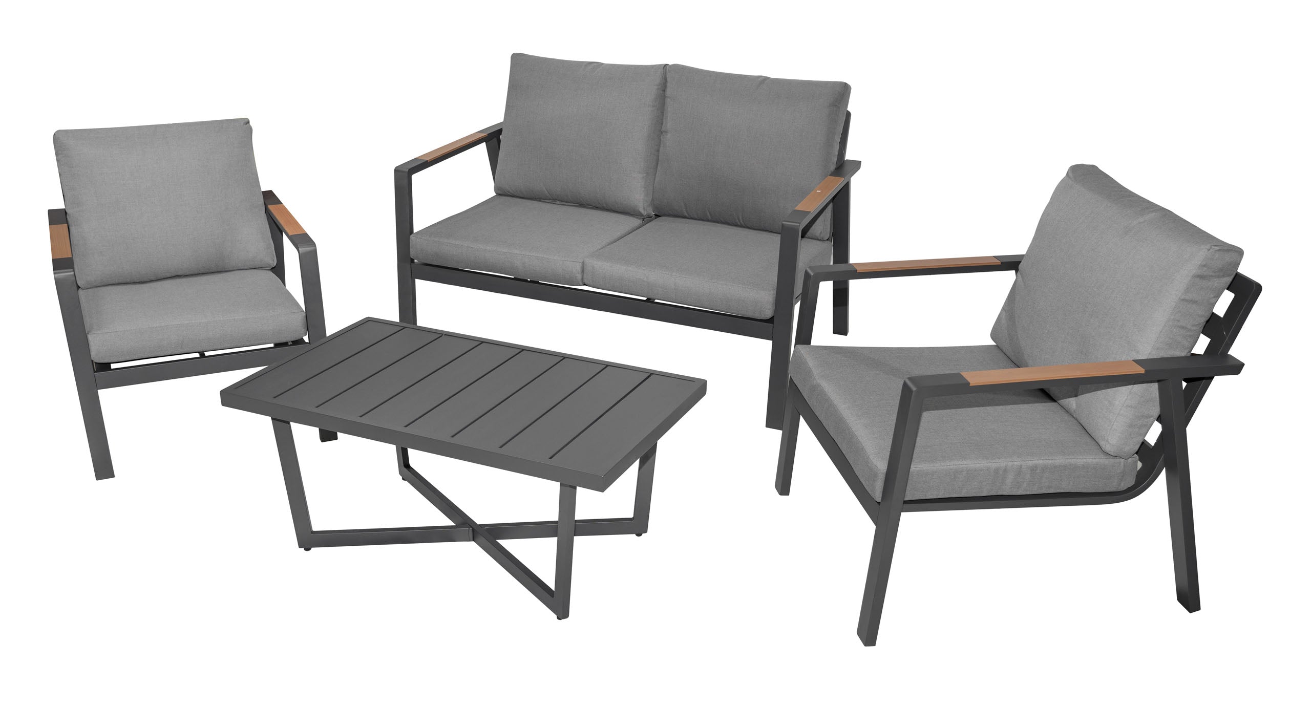 Aluminijska vrtna garnitura - sofa + 2 fotelje + stol