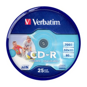 Verbatim CD-R AZO Wide Inkjet Printable 700 MB 25 kom
