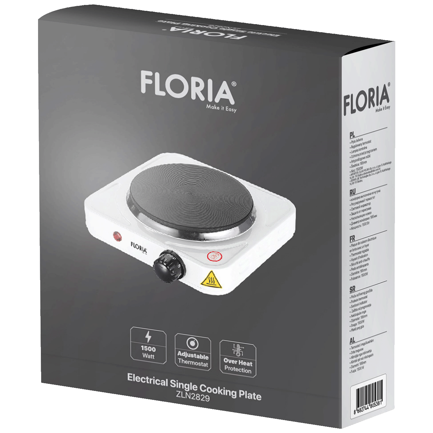 Floria Električni kuhalnik, 1 plošča - 18.5 cm, 1500 W - ZLN2829