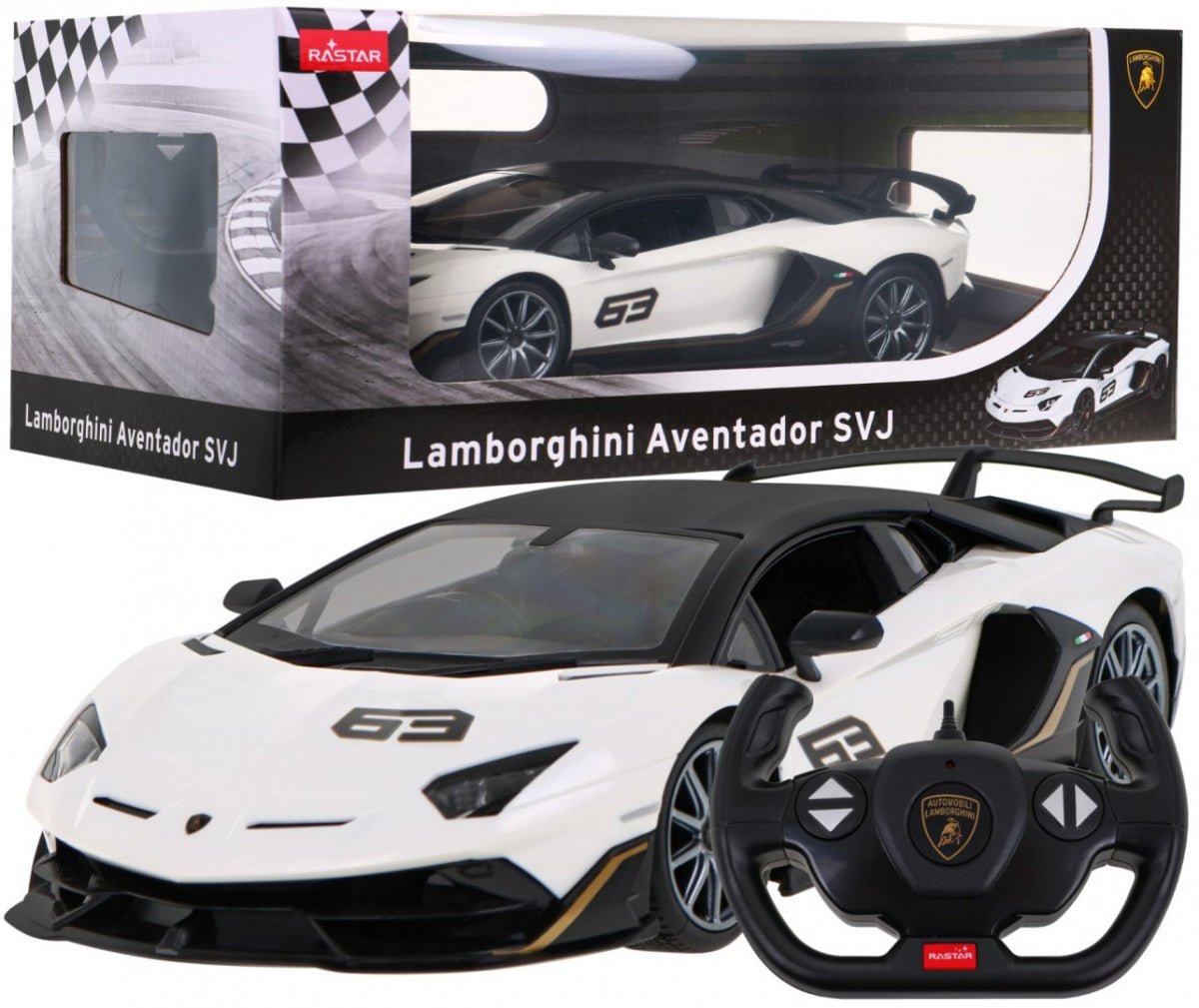 Licencirani auto na daljinsko upravljanje Lamborghini Aventador SVJ Performance 1:14 RASTAR - bijeli