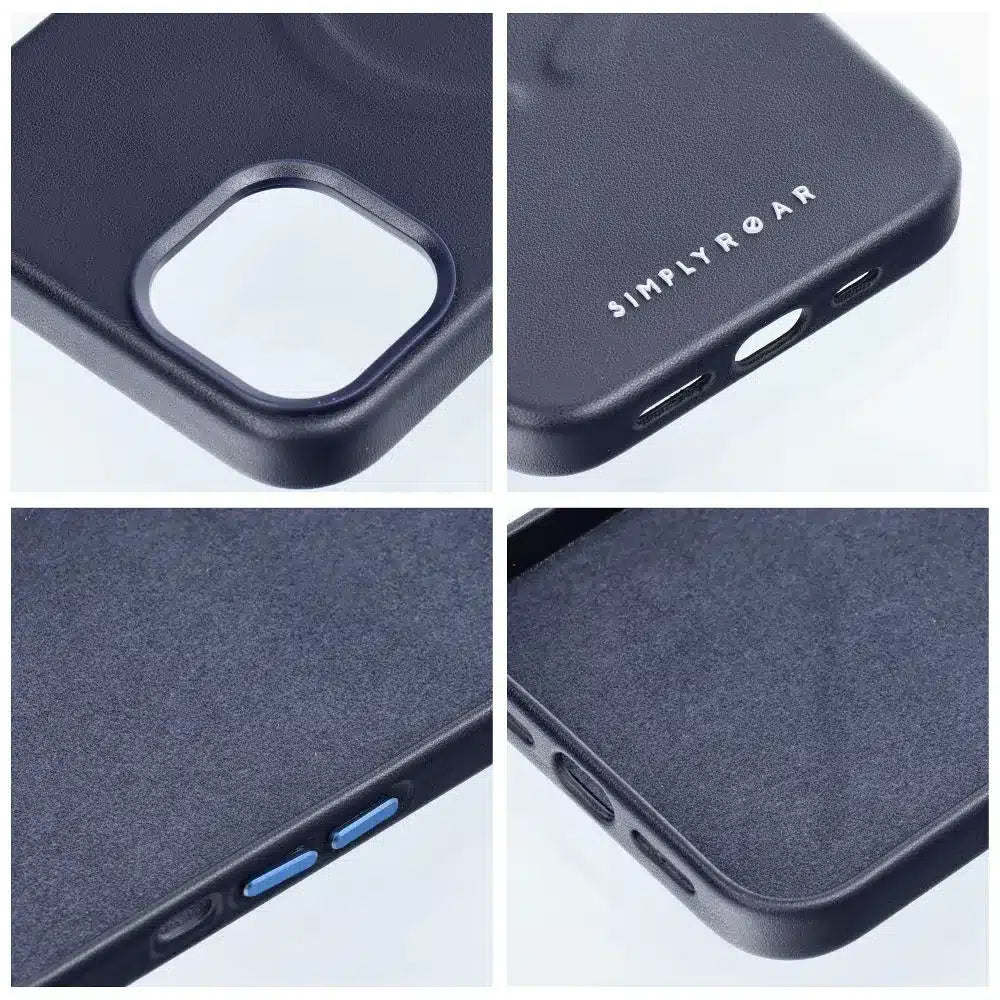 Roar usnjen ovitek Mag Case, združljiv z MagSafe – za iPhone 12 Pro, mornarsko moder