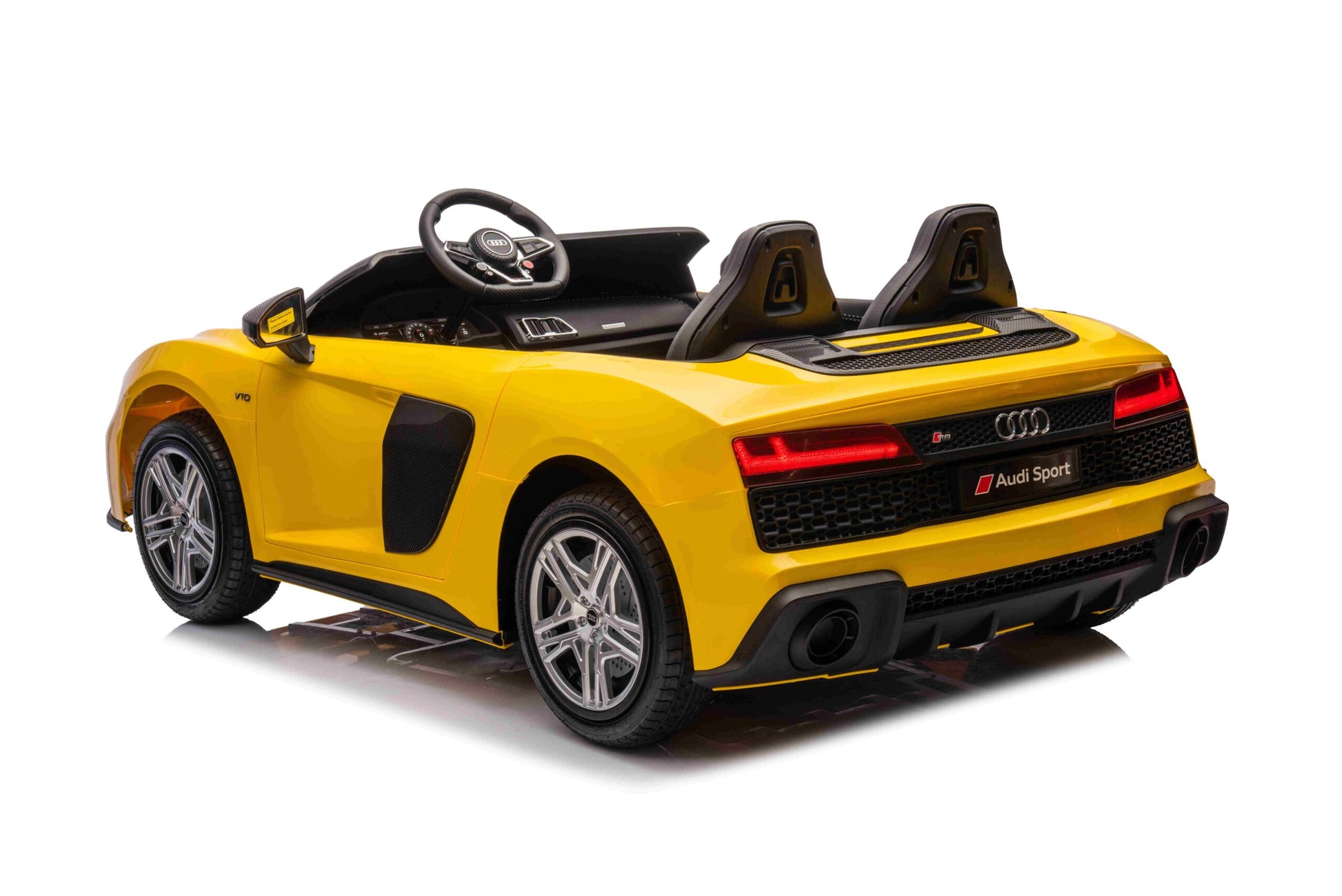 Licencirani auto na akumulator Audi R8 Spyder LIFT - dvosjed - žuti