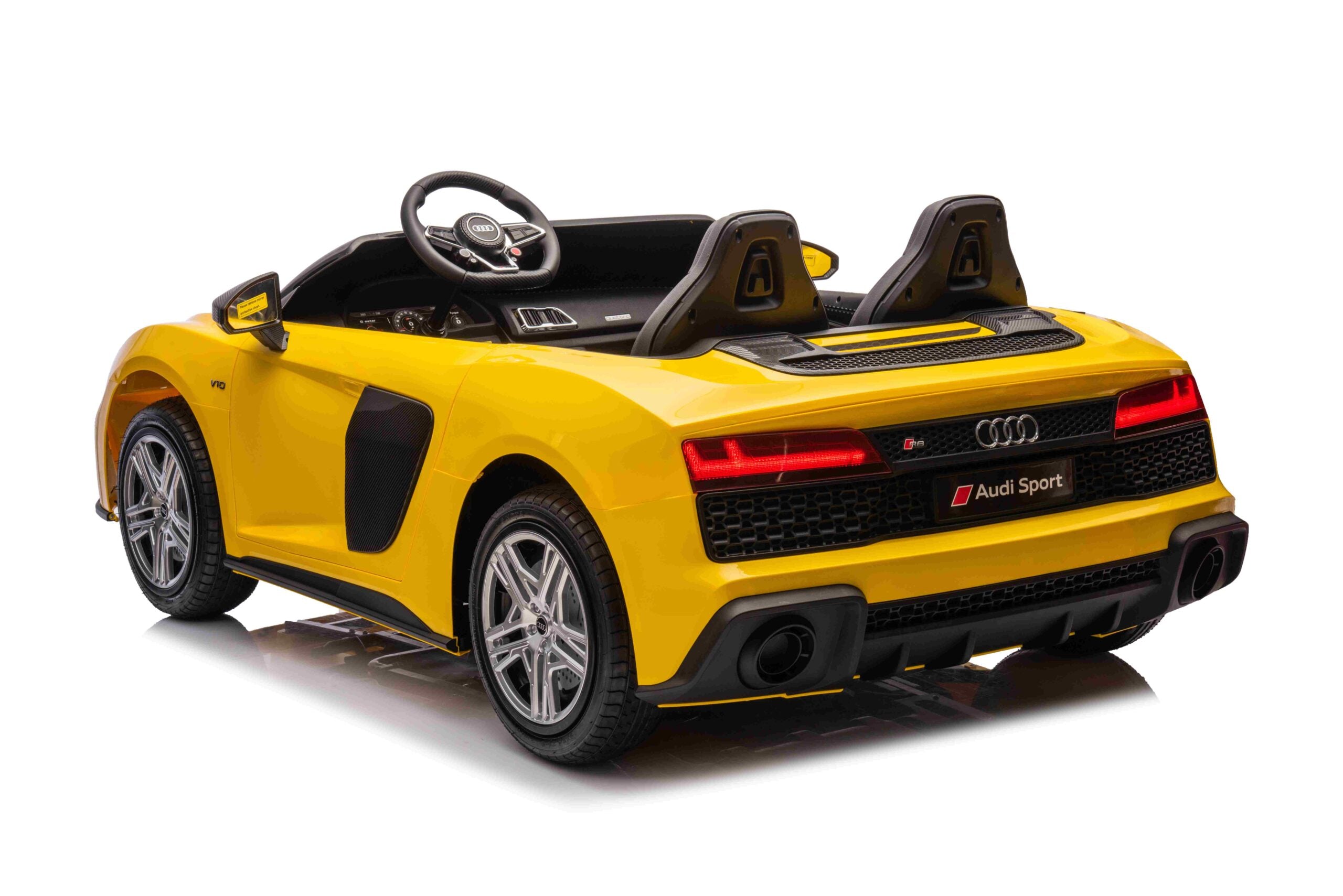 Licencirani auto na akumulator Audi R8 Spyder LIFT - dvosjed - žuti