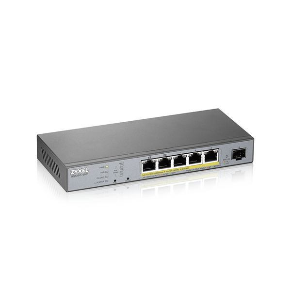 Zyxel GS1350-6HP-EU0101F mrežni prekidač Upravljano L2 Gigabit Ethernet (10/100/1000) Podrška za napajanje putem Etherneta (PoE) Sivo