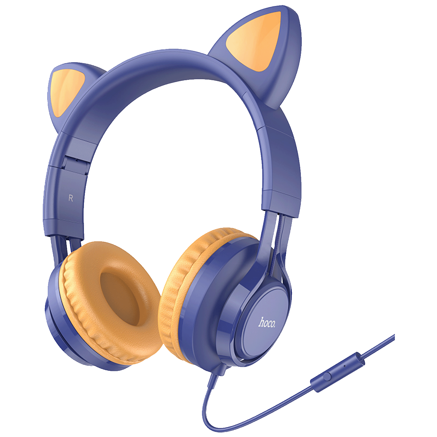 hoco. Slušalice sa mikrofonom, mačje uši, plava - W36 Cat ear, midnight blue
