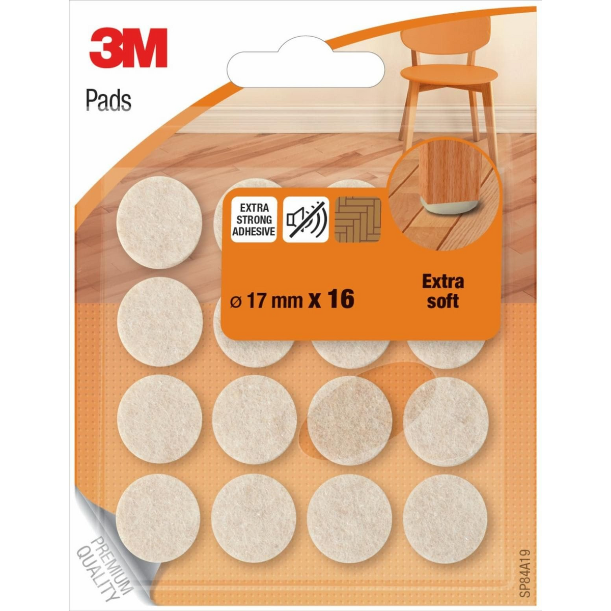 3M SP84A19 navlaka za zaštitu podova pod namještajem 16 kom Okruglo