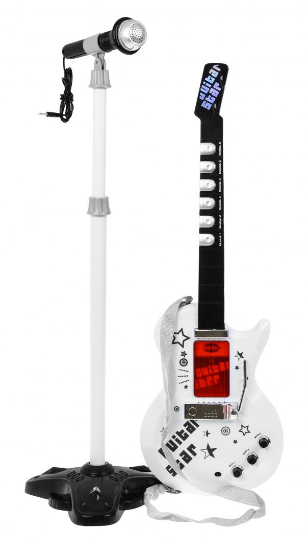 Dječja gitara + mikrofon - bijeli