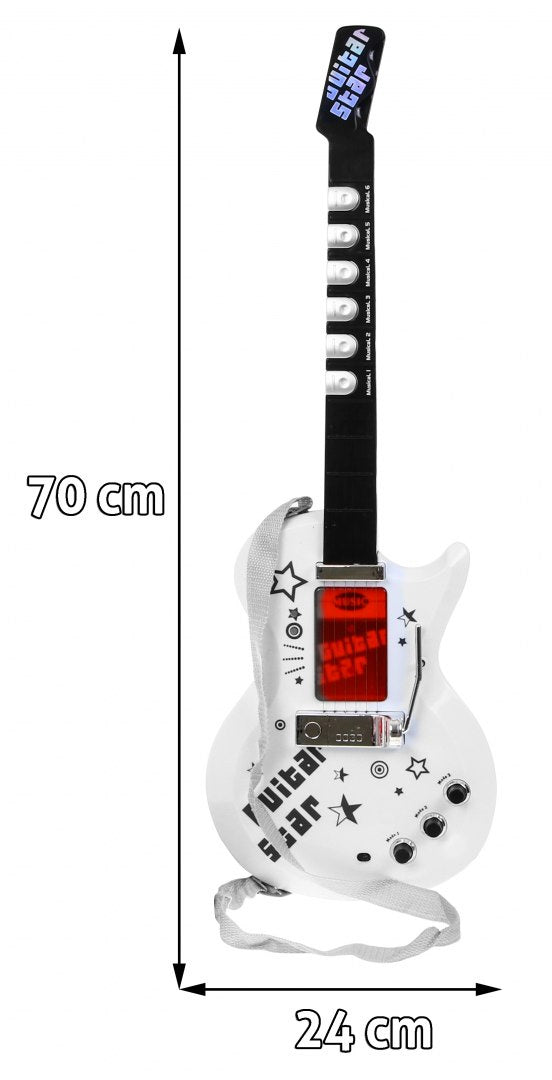 Dječja gitara + mikrofon - bijeli
