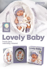 Beba lutka za igru sa dodacima - Lovely Baby - ljubičasto/siva