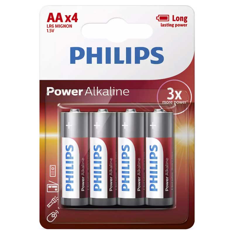 Baterija Philips Power Alkaline 1.5V AA LR6P4B/10