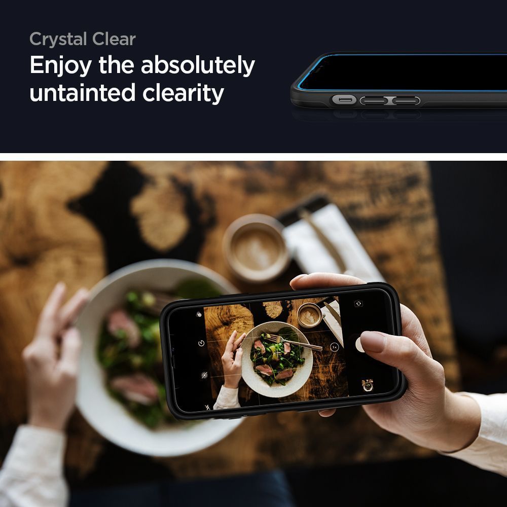 SPIGEN KALJENO STEKLO GLASS FC ZA IPHONE 12 PRO MAX ČRNO