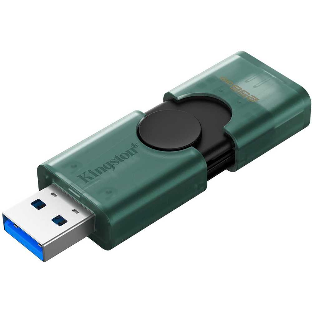 Kingston Technology DataTraveler DuoG2 USB izbrisivi memorijski pogon 256 GB USB Type-A / USB Type-C 3.2 Gen 1 (3.1 Gen 1) Crno, Zeleno